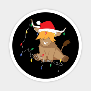 Cute highland cow christmas t shirt Magnet